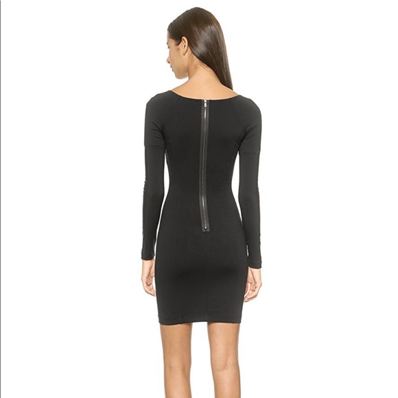 David Lerner - "Cutout Dress With Leather Sleeves" - Picture 2 of 8